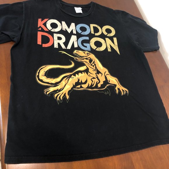 Komodo Dragon Graphic Pre-Owned Unisex Black T-Shirt Size XL. - Picture 13 of 13